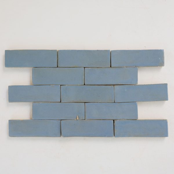 2x6 zellige tile, color blue thistle