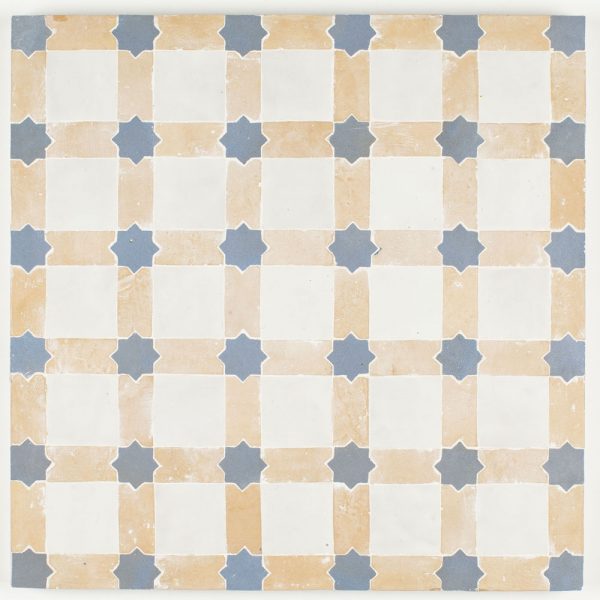 Safi Mosaic Tile - Star is Clear Sky, 2x2 is Snow and Lines are Clay