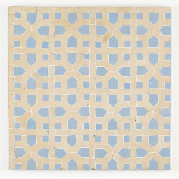 Tetouan Mosaic Tile - Clay Line and Blue Grass