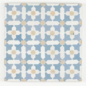 Beni Ansar Mosaic Tile Blue grass, Clay, Snow