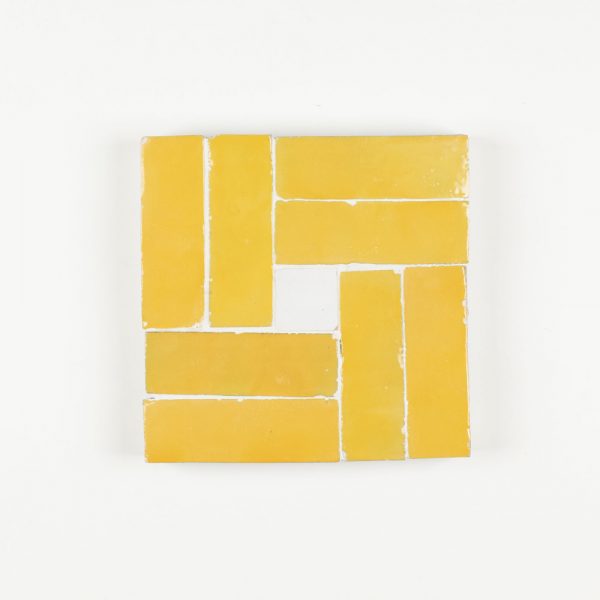 Tan-Tan Mosaic Tile - Mustard with Snow Dot