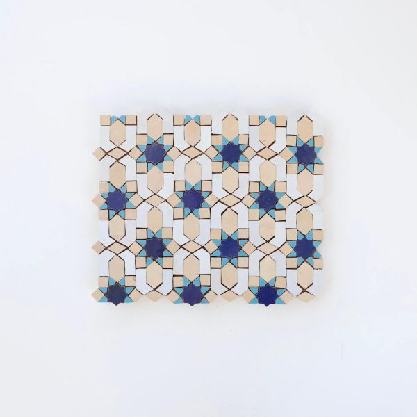 Marrakesh Zellige Mosaic Tile - Earth, Silk, Robins Egg, Deep Sea