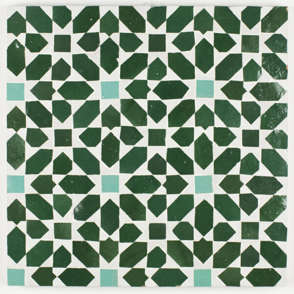 Maknas Zellige Mosaic Tile Evergreen, Emerald Coast, Silk