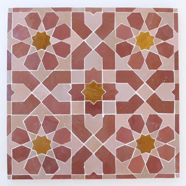 Tangier Grande Zellige Mosaic Tile - Canyon Red, Spice, Himalayan Salt