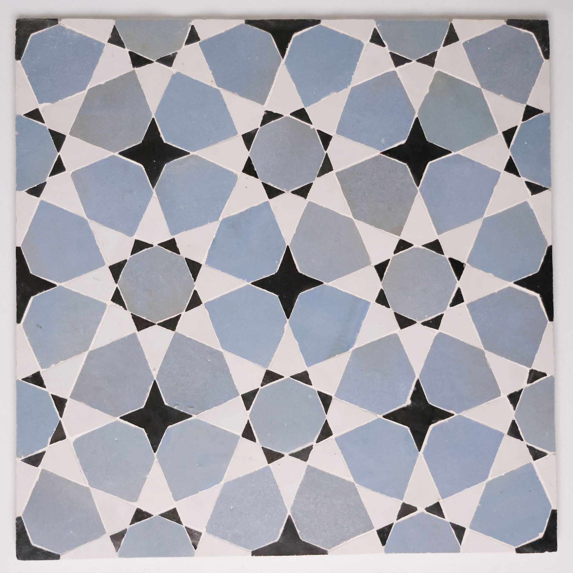 Agadir Zellige Mosaic Tile (Grande) - Onyx, Blue Thistle, Silk