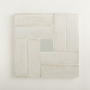 Tan-Tan Zellige Mosaic Tile - Silk Brick with Mist Dot