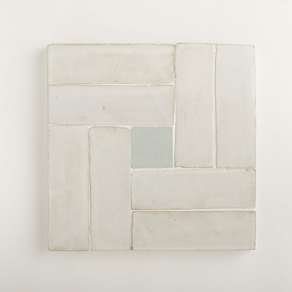 Tan-Tan Zellige Mosaic Tile - Silk Brick with Mist Dot