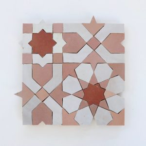 Tangier Grande Zellige Mosaic Tile - Himalayan Salt, Canyon Red, Silk