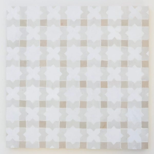 Rabat Zellige Mosaic Tile - Chalk, Silk, Wheat