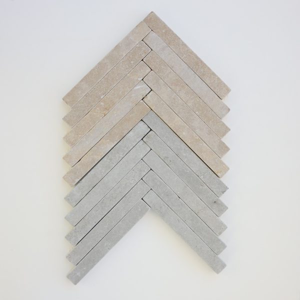 1x8 Limestone Herringbone Mosaic