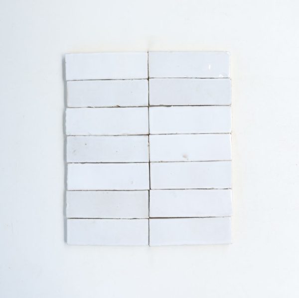 2x6 zellige tile color bright white