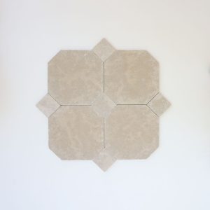 Limestone octagon and dot tile - color Kasbah