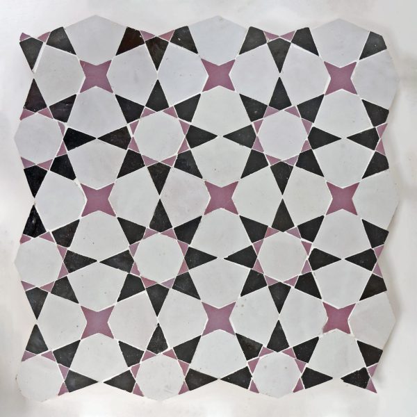 Agadir Zellige Mosaic Tile (Grande) - Silk, Onyx, Acai