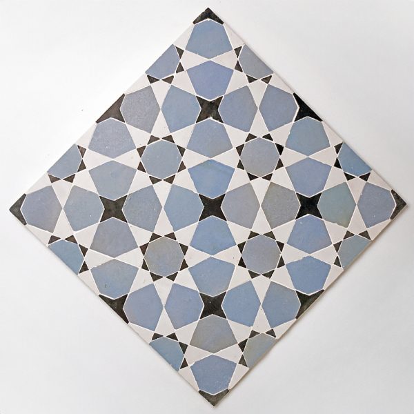 Agadir Zellige Mosaic Tile (Grande) - Onyx, Blue Thistle, Silk - Image 2