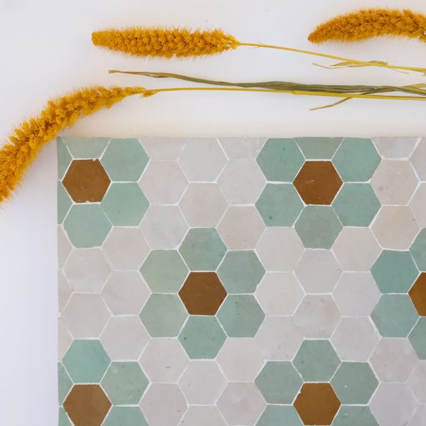 Magnolia Zellige Mosaic Tile - Spice, Tundra, Wheat - Image 2