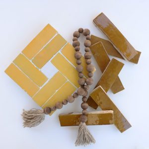 Tan-Tan Mosaic in Citrine w/ Silk Dot & 2x8 Spice Bejmat