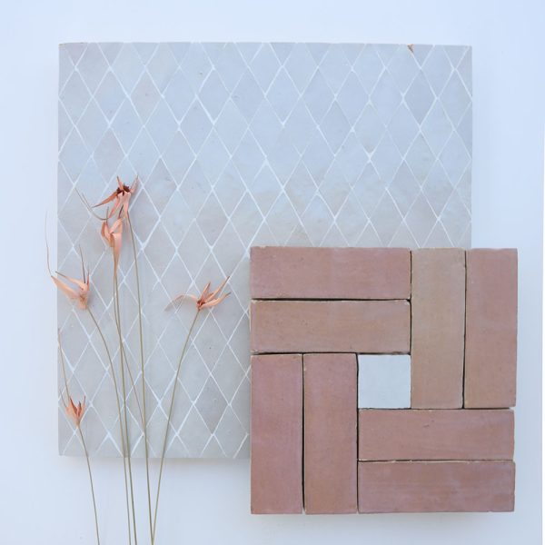 Tiznit Mosaic in Wheat & Tan-Tan in Himalayan Salt & Silk