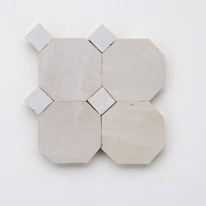 *NEW* Octagon with Dot Zellige Mosaic Tile - Wheat Octagon and Silk Dot