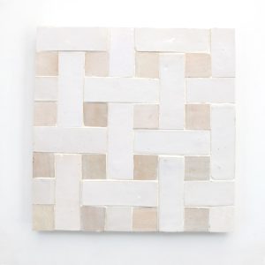 Basket Weave #2 Mosaic Tile - Wheat w/ Silk
