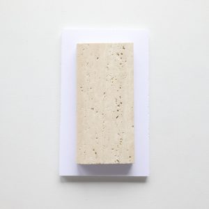 Bars 3x5 Card - Lt Travertine Tumbled & Leathered